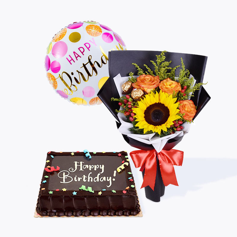 5lbs Birthday Flowers Cake - Pie in the Sky-ExpressGiftService